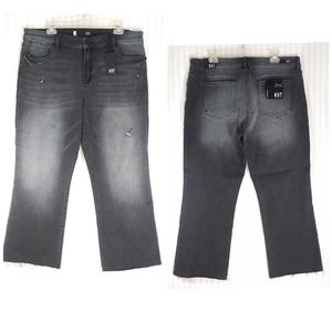 Kut from the Kloth Women's Cropped Gray Distressed Jeans